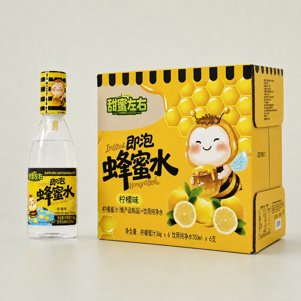 甜蜜左右柠檬味即泡蜂蜜水与六瓶装组合包装